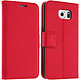 Avizar Housse Etui Folio Portefeuille pour Samsung Galaxy S6 - Rouge Etui folio à languette magnétique pour Samsung Galaxy S6 .