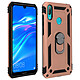 Avizar Coque Huawei Y7 2019 Bi matières Bague Support Vidéo rose gold Coque de protection spécialement conçue pour le Huawei Y7 2019, Rose Gold