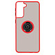 Avizar Coque Samsung Galaxy S21 Bi-matière Bague Métallique Fonction Support rouge - Coque de protection spécialement conçue pour Samsung Galaxy S21.