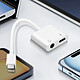 Enkay Adaptateur USB-C vers Audio Jack 3.5mm + Charge USB-C Design Compact Blanc pas cher