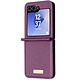 Acheter Avizar Coque pour Samsung Galaxy Z Flip 6 Dos Cuir Vegan Intérieur Rigide Violet Foncé