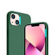 Evetane Coque iPhone 13 Vert Foret Silicone Liquide + 2 Protections écran et 2 protections Objectif Caméra pas cher