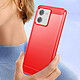 Avizar Coque pour Motorola Moto G84 Effet Carbone Silicone Flexible Antichoc  Rouge pas cher