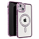 Avizar Coque Diamant pour iPhone 13 Protection MagSafe Contour Strass Violet Dos transparent laissant parfaitement visible la couleur d'origine de votre iPhone pour un look unique