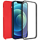 Avizar Coque Apple iPhone 12 Mini Protection Arrière Rigide et Avant Souple rouge - Coque de protection spécialement conçue pour Apple iPhone 12 Mini