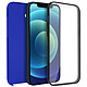 Avizar Coque Apple iPhone 12 Mini Protection Arrière Rigide et Avant Souple bleu - Coque de protection spécialement conçue pour Apple iPhone 12 Mini