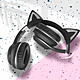 Avizar Casque Bluetooth Oreilles de Chat Lumineuses Noir pas cher