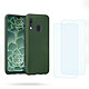 Acheter Evetane Coque Samsung Galaxy A40 Vert Foret Silicone liquide + 2 Vitres en Verre trempé Protection écran Antichocs