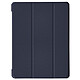 Avizar Housse pour iPad Air 11 2024 Support Vidéo / Clavier Mise en Veille Bleu Nuit - Revêtu d'un clapet en simili cuir, d'un contour en silicone gel et d'un dos transparent en acrylique