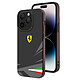 Ferrari Coque pour iPhone 14 Pro Max Bi-matière Compatible Charge QI Noir Fabriquée sous licence officielle Ferrari, offrant une qualité et une finition exceptionnelles