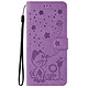 Avizar Etui Portefeuille Chat pour Xiaomi Redmi A3 Violet - Design élégant et attrayant grâce à son imprimé chat