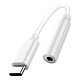 Avizar Adaptateur Audio USB-C vers Jack 3.5mm Son de Haute Qualité Compact Léger Blanc Adaptateur audio USB Type C vers Jack 35mm, conçu pour les appareils s'équipant uniquement d'un port USB-C.