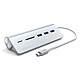 Satechi Multiports USB-C Aluminium Argent HUB Type-C vers USB 3.0 et lecteur de cartes SD/microSD