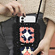 Avizar Sac Bandoulière pour Téléphone Tissé Creux Motifs Colorés  Noir pas cher