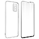 Avizar Coque Samsung Galaxy A02s Silicone Souple Verre Trempé Transparent Noir Pack de protection 360° Transparent avec verre trempé incurvé à bords noirs spécialement conçue pour Samsung Galaxy A02s