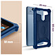 Avizar Coque Smartphone 5.3'' à 5.5'' Souple Coins Bumper Porte-carte Amovible  Bleu Nuit pas cher