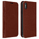 Avizar Etui folio Marron Cuir véritable pour Apple iPhone XS Max - Etui folio Marron cuir véritable Apple iPhone XS Max