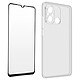 Avizar Coque pour Xiaomi Redmi 12C Silicone Gel et Verre Trempé 9H Contour Noir Pack de protection intégrale 360° spécialement conçu pour Xiaomi Redmi 12C