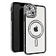 Avizar Coque Diamant pour iPhone 13 Protection MagSafe Contour Strass Noir Dos transparent laissant parfaitement visible la couleur d'origine de votre iPhone pour un look unique