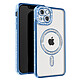 Avizar Coque Diamant pour iPhone 14 Protection MagSafe Contour Strass Bleu Clair Dos transparent laissant parfaitement visible la couleur d'origine de votre iPhone pour un look unique