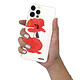 Evetane Coque iPhone 12/12 Pro silicone transparente Motif Coquelicot ultra resistant pas cher