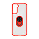 Avizar Coque Samsung Galaxy S21 Bi-matière Bague Métallique Fonction Support - rouge Coque de protection spécialement conçue pour le Samsung Galaxy S21.