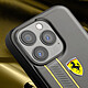 Acheter Ferrari Coque Cuir pour iPhone 13 Pro Contour Silicone Compatible QI Gris