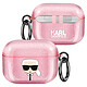 Karl Lagerfeld Coque pour AirPods Pro Antichoc Glitter Rose Coque à Paillettes collection Glitter de la prestigieuse marque Karl Lagerfeld pour protéger avec élégance vos AirPods Pro