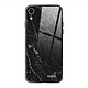 Evetane Coque en verre trempé iPhone Xr Marbre noir Coque en verre trempé iPhone Xr Marbre noir Ecriture Tendance et Design