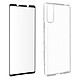 Avizar Coque Sony Xperia 10 III Souple et Film Verre Trempé 9H - noir Pack de protection 360° Transparent avec verre trempé incurvé à bords noirs spécialement conçue pour Sony Xperia 10 III