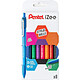 PENTEL Pochette de 8 Stylos bille rétractables IZEE, BX470 Stylo à bille