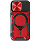 Avizar Coque pour iPhone 15 Pro Max Bague Métallique Bi-matière Antichoc Rouge - Coque bague bi-matière pour protéger votre iPhone 15 Pro Max, tout en optimisant son utilisation