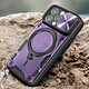 Avis Avizar Coque pour iPhone 15 Pro Max Bague Métallique Bi-matière Antichoc Violet