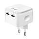 LinQ Chargeur secteur  2x USB-C Power Delivery, Super Fast Charger 40W Puissance totale de 40W pour la charge express de vos appareils