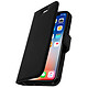 Avizar Housse iPhone X / XS Etui folio portefeuille Fonction stand-case - Noir Revêtement effet cuir grainé avec finition surpiquée