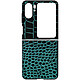 Avizar Coque Cuir pour Oppo Find N2 Flip Effet Croco Deux Pièces Bords Surélevés Bleu Turquoise Coque en cuir conçue spécialement pour votre Oppo Find N2 Flip