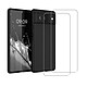 Acheter Evetane Coque Google Pixel 6 Silicone liquide Noire + 2 Vitres en Verre trempe Protection ecran Antichocs