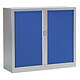 VINCO Armoire Monobloc FUN H100xL120xP43 cm 2 Tablettes Alu Rideaux Bleu Armoire de bureau à rideau