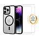 Evetane Coque iPhone 13 Pro Noire et transparente Motif fumée Compatible Magsafe + 2 Vitres Protection ecran Coque iPhone 13 Pro Noire et transparente fumée Compatible Magsafe + 2 Vitres Protection ecran