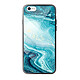 Evetane Coque en verre trempé iPhone 6/6S Bleu Nacré Marbre Coque en verre trempé iPhone 6/6S Bleu Nacré Marbre Ecriture Tendance et Design