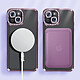 Avizar Coque Diamant pour iPhone 15 Protection MagSafe Contour Strass Violet pas cher