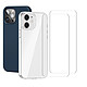 Acheter Evetane Lot de 2 Coques iPhone 12/12 Pro transparente Motif et Bleue Antichoc Silicone + 2 Vitres en verre trempé Protection écran