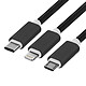 Avis Avizar Cable USB 1m Triple Embouts Compatible iPhone iPad iPod Micro-USB USB type C