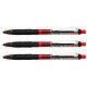 PENTEL Porte-mines Q-Erase, 0,5 mm, noir/rouge x 3 Porte-mines