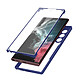 Avizar Coque pour Samsung Galaxy S22 Ultra Dos Plexiglas Avant Polymère Coins Renforcés  Contour bleu - Coque intégrale spécialement conçue pour Samsung Galaxy S22 Ultra