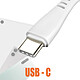 LinQ Câble USB vers USB-C 15W Charge et Transfert Nylon Tressé 1m Blanc pas cher