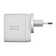 Native Union Chargeur Fast GaN PD 67W Blanc Chargeur mural usb-c double port pd67 avec adaptateurs internationaux