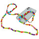 Avizar Bijou de Téléphone Bracelet Perles et lettres 110cm Collection Perla Multicolore Collier de téléphone original façon Homemade, de la collection Perla