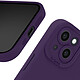 Avizar Coque pour iPhone 15 Silicone Mat Protection Caméra Violet Foncé pas cher