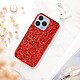 Acheter Avizar Coque iPhone 13 Pro Design Paillettes Rigide Finition Relief Antidérapante Rouge